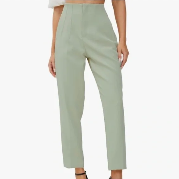 ZARA Light Green High Rise Ankle Pants Size Medium [7901-532-537] Preowned - Picture 4 of 7